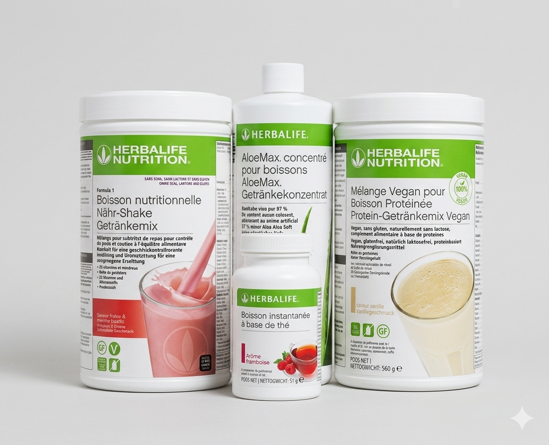 Herbalife breakfast bundle with shake aloe tea and protein drink mix