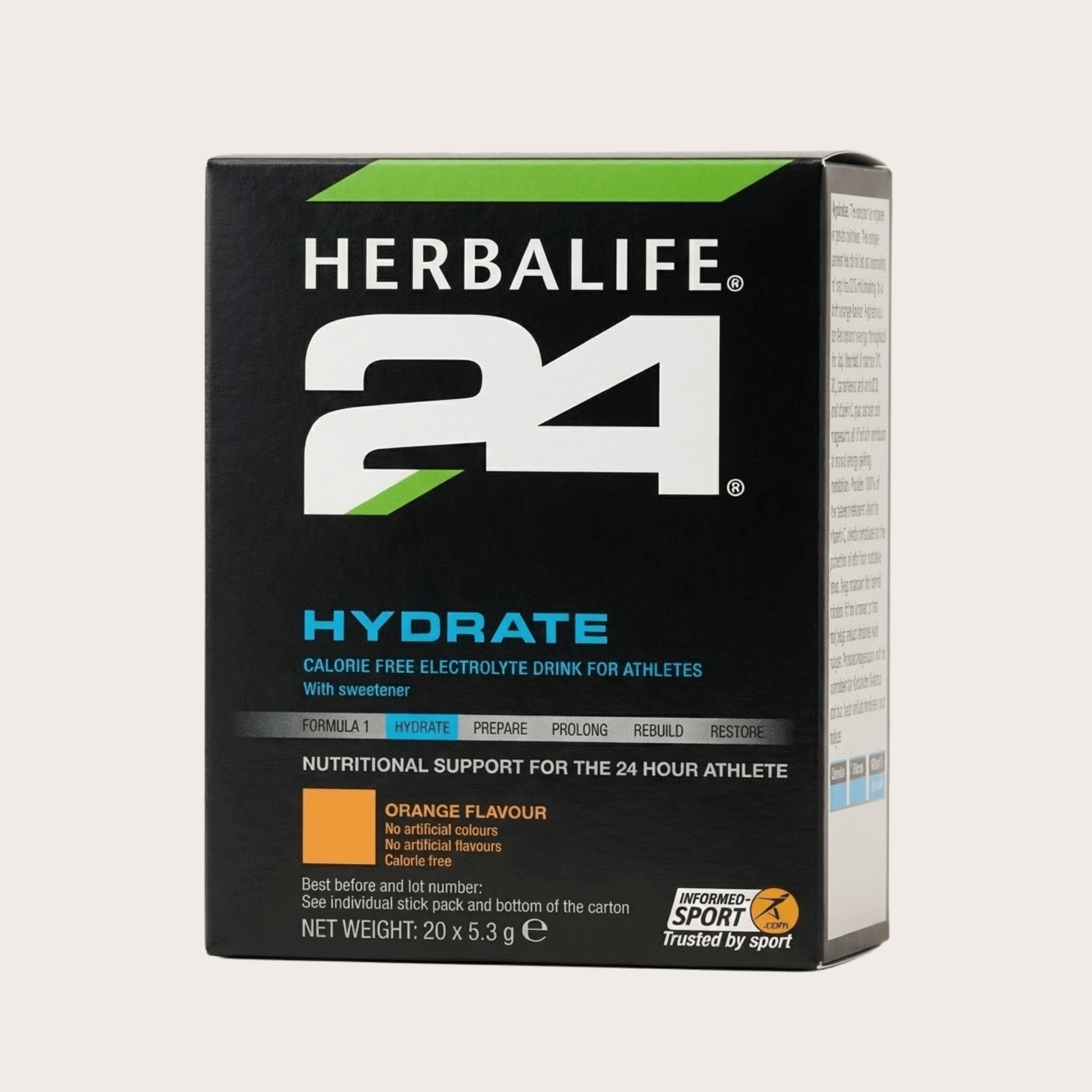 Herbalife H24 Hydrate drink mix sachets box